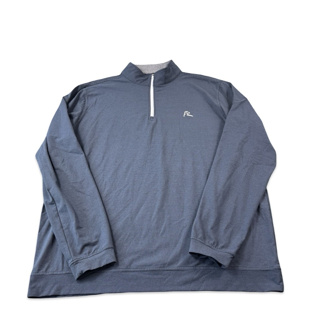 Rhoback Gray Striped Performance L/S Half Zip Performance Pullover Size XL